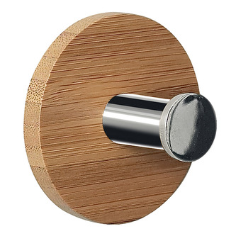 Spirella dřevěný háček na ručníky PUNT-Round, bambus, samolepící, průměr 50 mm