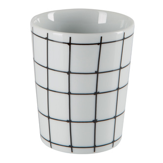 Spirella kelímek na zubní kartáčky, bílo-černý, porcelán