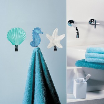 Spirella samolepící háček STARFISH, hvězdice, bílý, polyresin, 75 x 85 mm