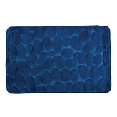 MSV koupelnová předložka PEBBLES, tmavě modrá, PU pěna, protiskluzová, 40 x 60 cm