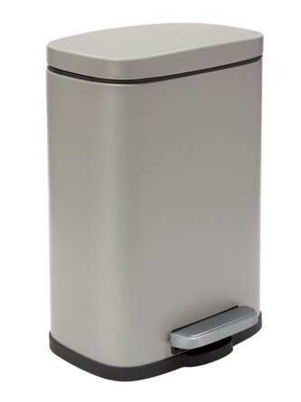 Spirella pedálový odpadkový koš AKIRA, matná šedo-hnědá, ocel, soft-close, 12 L