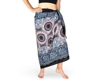 Sarong - Pareo REN, mandala trojzubec, bílá