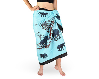 Sarong - Pareo REN, sloni, modrá, II. jakost