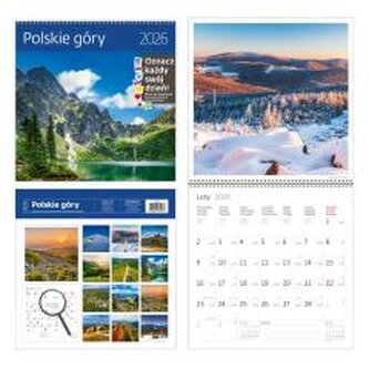 Kalendarz 2026 ścienny 30x30 Polskie góry HELMA
