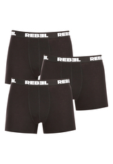 3PACK pánské boxerky Nedeto Rebel černé (3NBR001) XXL