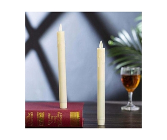 Bílá LED svíčka sada 6ks, 25,5 cm, pohyblivý plamen