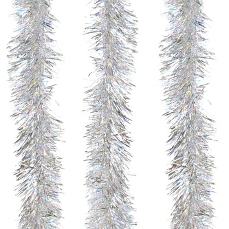 Vánoční řetěz stříbrný s laser efektem 2 m, set 3 ks