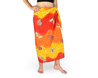 Sarong - Pareo REN, duha s motýly, červená