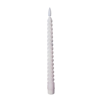 Bílá LED svíčka sada 6ks, kroucená, 27 cm