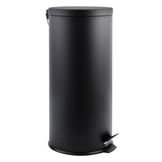 MSV pedálový odpadkový koš, matná černá, ocel, 30 L