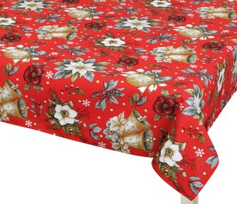 Ubrus VÁNOCE - Červená,Šedá,Zelená - 100x100 cm