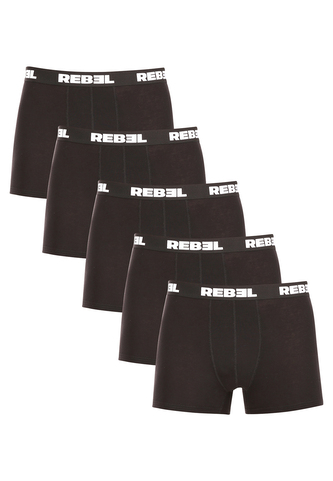 5PACK pánské boxerky Nedeto Rebel černé (5NBR001) 5XL