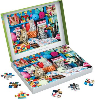 EUROGRAPHICS Puzzle Connecting Pieces: Kočičí pletení 48 dílků
