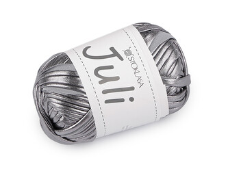 Pletací příze Juli metalická 100 g - 1 ks - 2 stříbrná tmavá