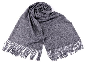 Šátek / šála / pléd s třásněmi 70x190 cm - 1 ks - 5 šedá