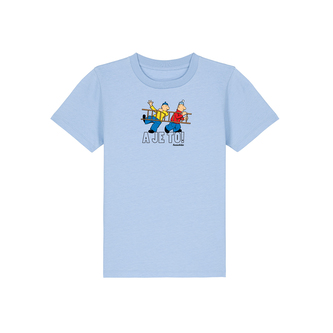 Detské tričko Pat a Mat s žebříkem modré Modré L