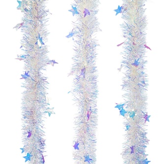 Řetěz s hvězdičkami s duhovým efektem, délka 2 m, set 3 ks