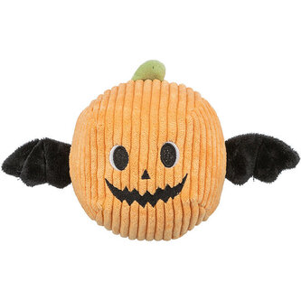 Dýňový netopýr HALLOWEEN, plyšová hračka se zvukem, 10 cm, oranžová - LIMITOVANÁ NABÍDKA