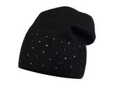 Dámská / dívčí zimní čepice s kamínky - 1 ks - 10 černá