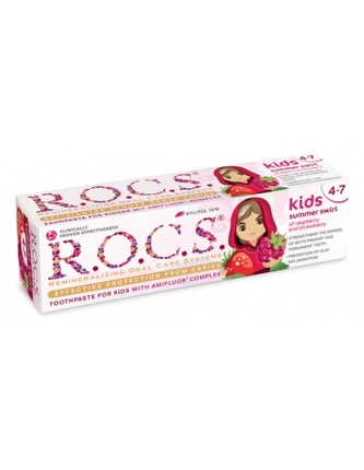 ROCS: Dětská zubní pasta „SUMMER SWIRL-LETNÍ VÍR“ (pro děti od 4-7 let) 35ml  K1418