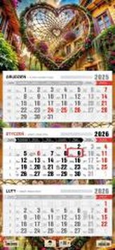 Kalendarz 2026 trójdzielny płaska główka łapacz