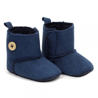 Semiškové kojenecké capačky/botičky s kožíškem - granátové; 56-68 (0-6 m)