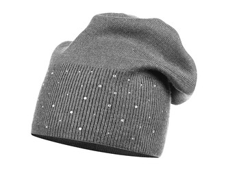 Dámská / dívčí zimní čepice s kamínky - 1 ks - 5 šedá