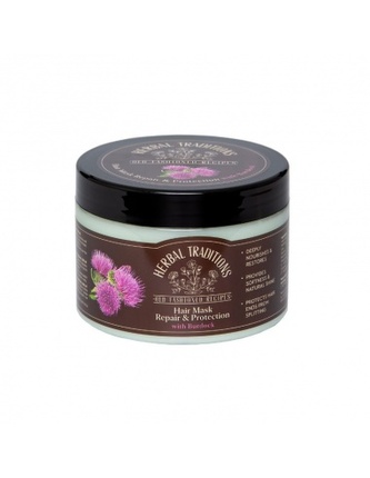 HERBAL TRADITIONS: Maska na vlasy „Obnova a ochrana“ s lopuchem 300ml  K1255