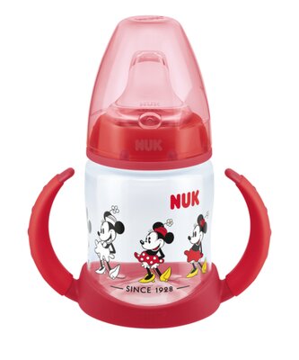 NUK 215261 Butelka z uchwytami FC 150ml MYSZKA MIKI czerwona smoczek silikonowy