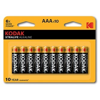 Baterie jednorázová alkalická, tužková, AAA, 1.5V, Kodak, blistr, 10-pack, KOD-LR3XTBL10, Alkaline XTRALIFE