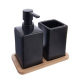 Sada koupelnová dolomit/bambus 2+1 černá