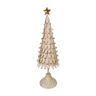 Kovový bílozlatý vánoční stromeček 44 cm
