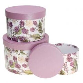 Pudełko Flower Box 3szt purpurowy ROZETTE