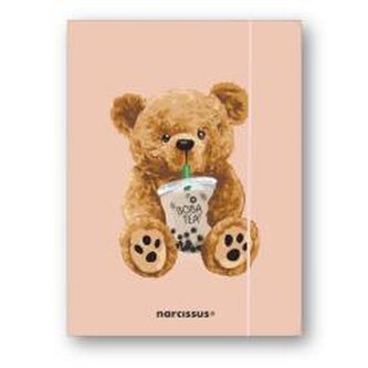 Teczka A4+ z gumką Teddies&Miś Boba Tea