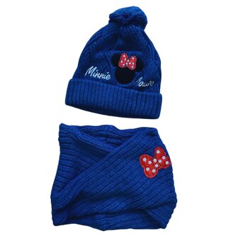 Dívčí set nákrčník s čepicí MINNIE, modrá, velikost: 52