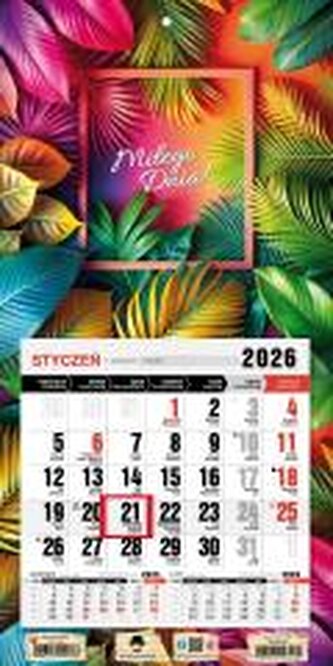 Kalendarz 2026 jednodzielny mini glamour
