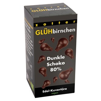 Zotter Bio hořká couverture čokoláda 80% v žárovkách, 130 g