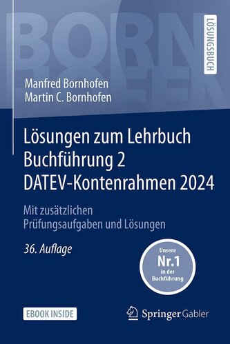 Lösungen zum Lehrbuch Buchführung 2 DATEV-Kontenrahmen 2024, m. 1 Buch, m. 1 E-Book