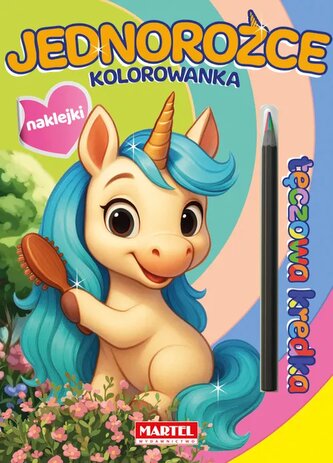 Tęczowa kredka.Jednorożce z naklejkami