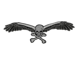 Nažehlovačka lebka - 1 ks - 1 stříbrná lurex