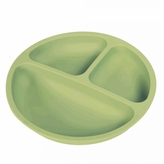 Silikonový talíř, tříkomorový - olivový
