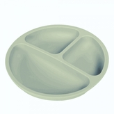 Silikonový talíř, tříkomorový - šedomodrý