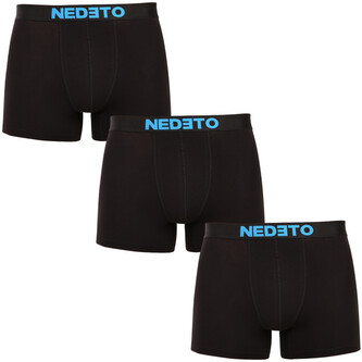 3PACK pánské boxerky Nedeto černé (3NBC10) XL