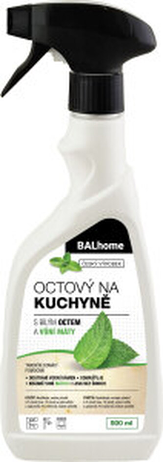 Balhome octový čistič na kuchyně s vůní máty 500 ml, rozprašovač
