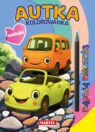 Tęczowa kredka.Autka z naklejkami Tęczowa kredka.Autka z naklejkami