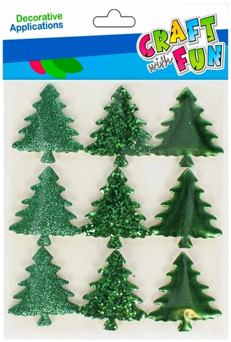 Naklejki Choinka zielona 9 szt. Boże Narodzenie CRAFT WITH FUN 521543