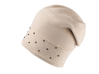 Dámská / dívčí zimní čepice s perlami Lamblook - 1 ks - 3 béžová světlá