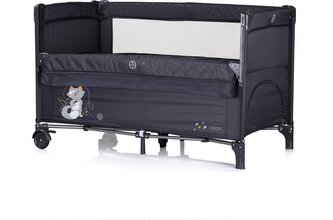 CHIPOLINO Postýlka cestovní se sklopnou bočnicí Relax Anthracite