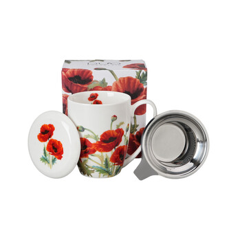 Kubek z zaparzaczem ze stali nierdzewnej CLASSIC POPPIES