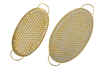 HEXAGONE GLOW Komplet 2 tac dekoracyjnych owalne 51x30x3/45x24x3cm